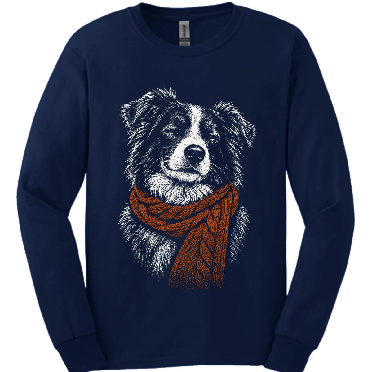 Border Collie Winter Dog Long Sleeve Shirt Gift For Dog Lover
