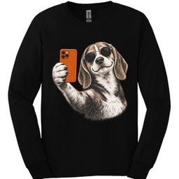 Beagle Selfie Dog Long Sleeve Shirt Gift For Dog Lover