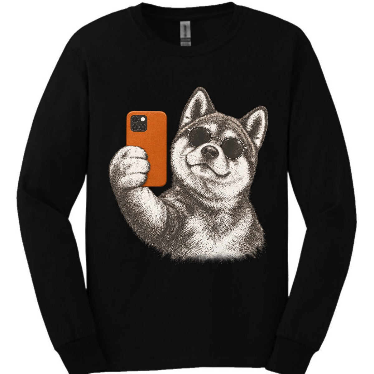 Akita Selfie Dog Long Sleeve Shirt Gift For Dog Lover