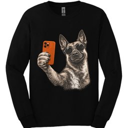 Belgian Malinois Selfie Dog Long Sleeve Shirt Gift For Dog Lover