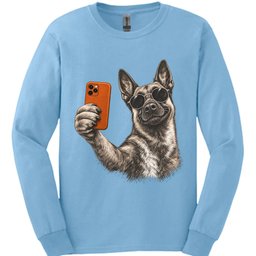 Belgian Malinois Selfie Dog Long Sleeve Shirt Gift For Dog Lover