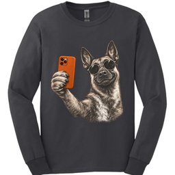 Belgian Malinois Selfie Dog Long Sleeve Shirt Gift For Dog Lover
