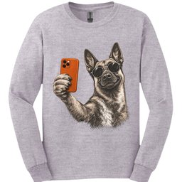Belgian Malinois Selfie Dog Long Sleeve Shirt Gift For Dog Lover