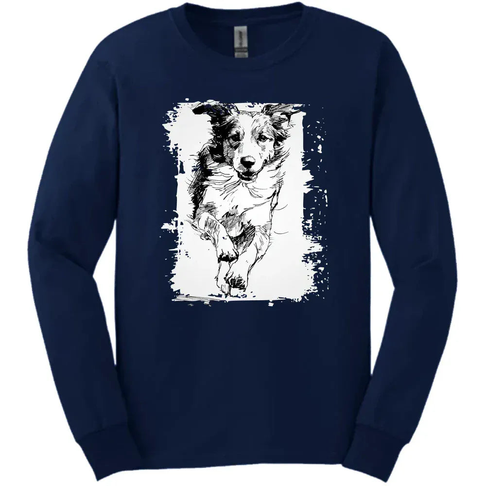 Brittany Running Dog Long Sleeve Tee Gift For Dog Lover
