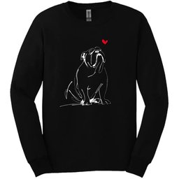 Bulldog Sketch Dog Long Sleeve Tee Gift For Dog Lover