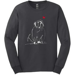 Bulldog Sketch Dog Long Sleeve Tee Gift For Dog Lover