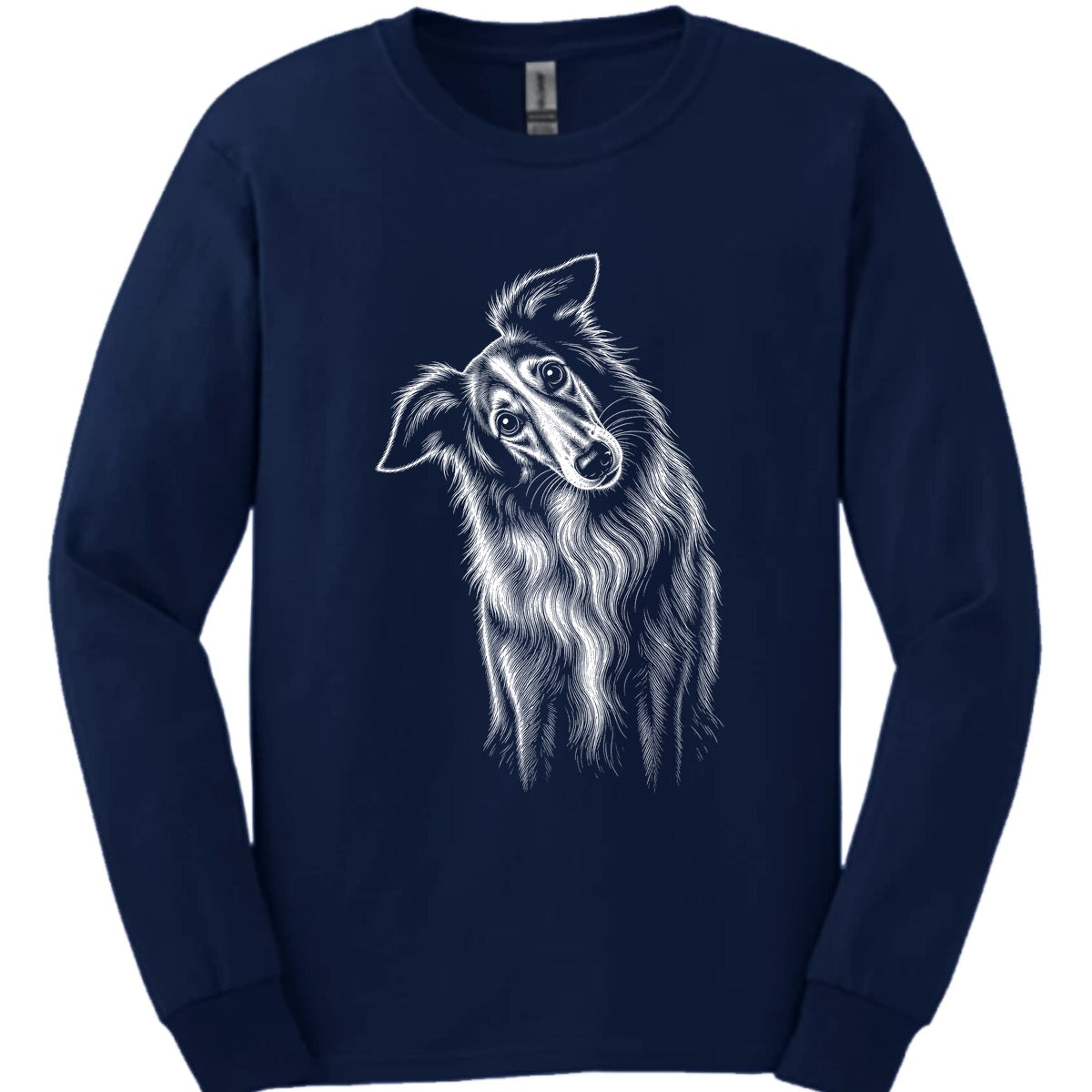 Borzoi Tilted Dog Long Sleeve Shirt Gift For Dog Lover