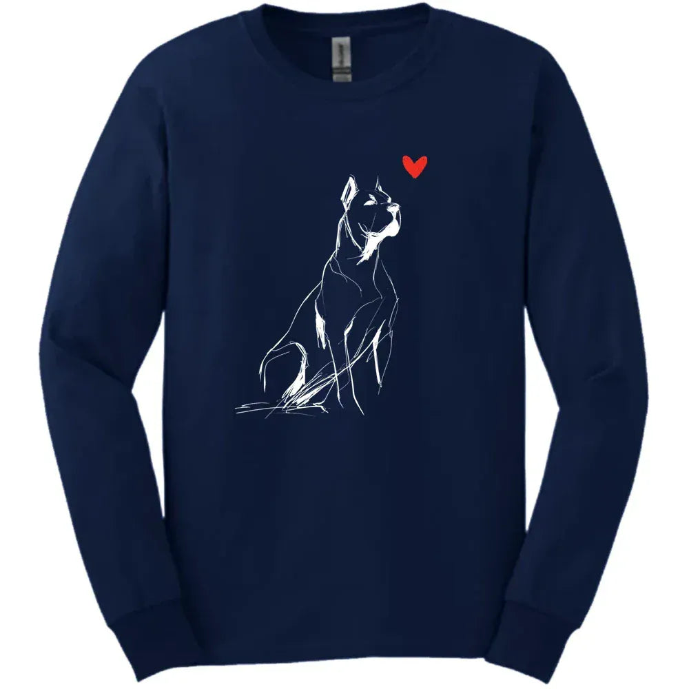 Cane Corso Sketch Dog Long Sleeve Tee Gift For Dog Lover