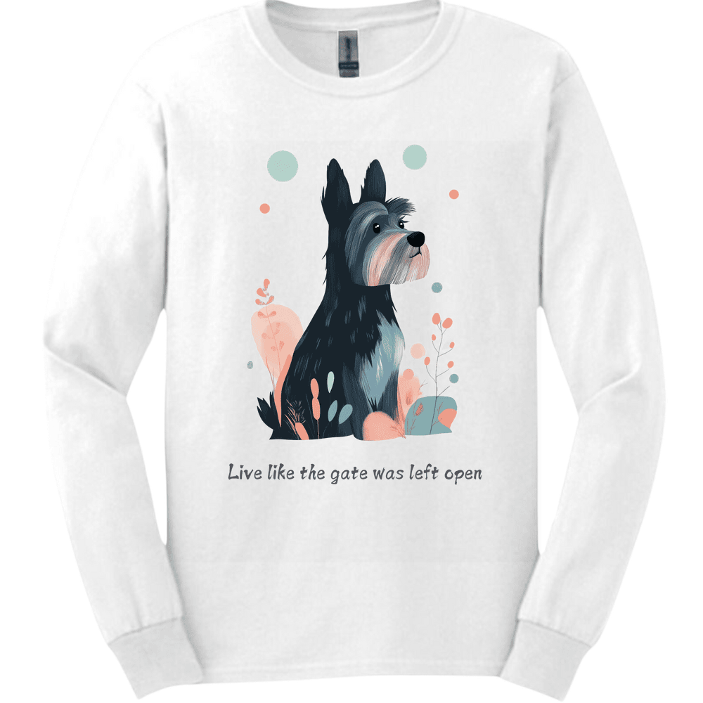 Cesky Terrier Live Like The Gate Was Left Open Long Sleeve Shirt Gift For Dog Lover