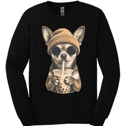Chihuahua Hipster Dog Long Sleeve Shirt Gift For Dog Lover