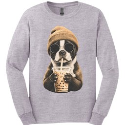Boston Terrier Hipster Dog Long Sleeve Shirt Gift For Dog Lover