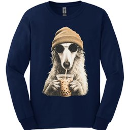 Borzoi Hipster Dog Long Sleeve Shirt Gift For Dog Lover