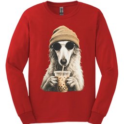 Borzoi Hipster Dog Long Sleeve Shirt Gift For Dog Lover