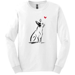 Boston Terrier Sketch Dog Long Sleeve Tee Gift For Dog Lover