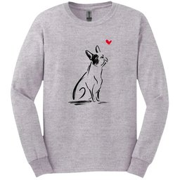 Boston Terrier Sketch Dog Long Sleeve Tee Gift For Dog Lover