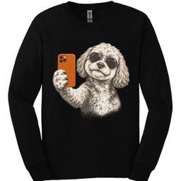 Cavachon Selfie Dog Long Sleeve Shirt Gift For Dog Lover
