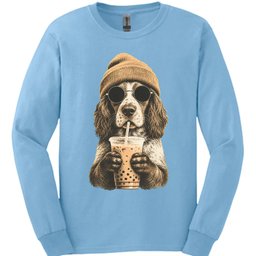 Brittany Spaniel Hipster Dog Long Sleeve Shirt Gift For Dog Lover