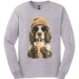 Brittany Spaniel Hipster Dog Long Sleeve Shirt Gift For Dog Lover