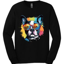 Boston Terrier Top Dog Long Sleeve Shirt Gift For Dog Lover