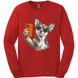 Chiweenie Selfie Dog Long Sleeve Shirt Gift For Dog Lover