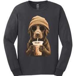 Chocolate Labrador Hipster Dog Long Sleeve Shirt Gift For Dog Lover