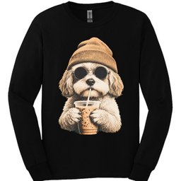 Cavachon Hipster Dog Long Sleeve Shirt Gift For Dog Lover