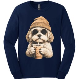 Cavachon Hipster Dog Long Sleeve Shirt Gift For Dog Lover