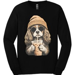 Cavalier King Charles Spaniel Hipster Dog Long Sleeve Shirt Gift For Dog Lover