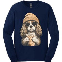 Cavalier King Charles Spaniel Hipster Dog Long Sleeve Shirt Gift For Dog Lover