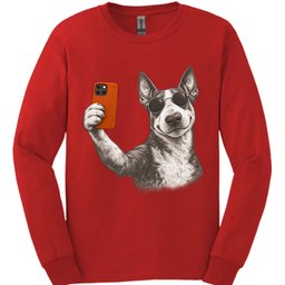 Bull Terrier Selfie Dog Long Sleeve Shirt Gift For Dog Lover