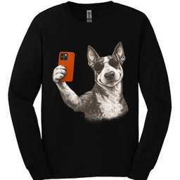 Bull Terrier Selfie Dog Long Sleeve Shirt Gift For Dog Lover