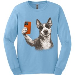 Bull Terrier Selfie Dog Long Sleeve Shirt Gift For Dog Lover