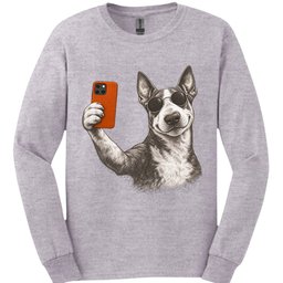 Bull Terrier Selfie Dog Long Sleeve Shirt Gift For Dog Lover