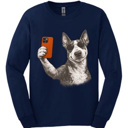 Bull Terrier Selfie Dog Long Sleeve Shirt Gift For Dog Lover