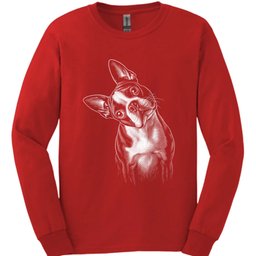 Boston Terrier Tilted Dog Long Sleeve Shirt Gift For Dog Lover
