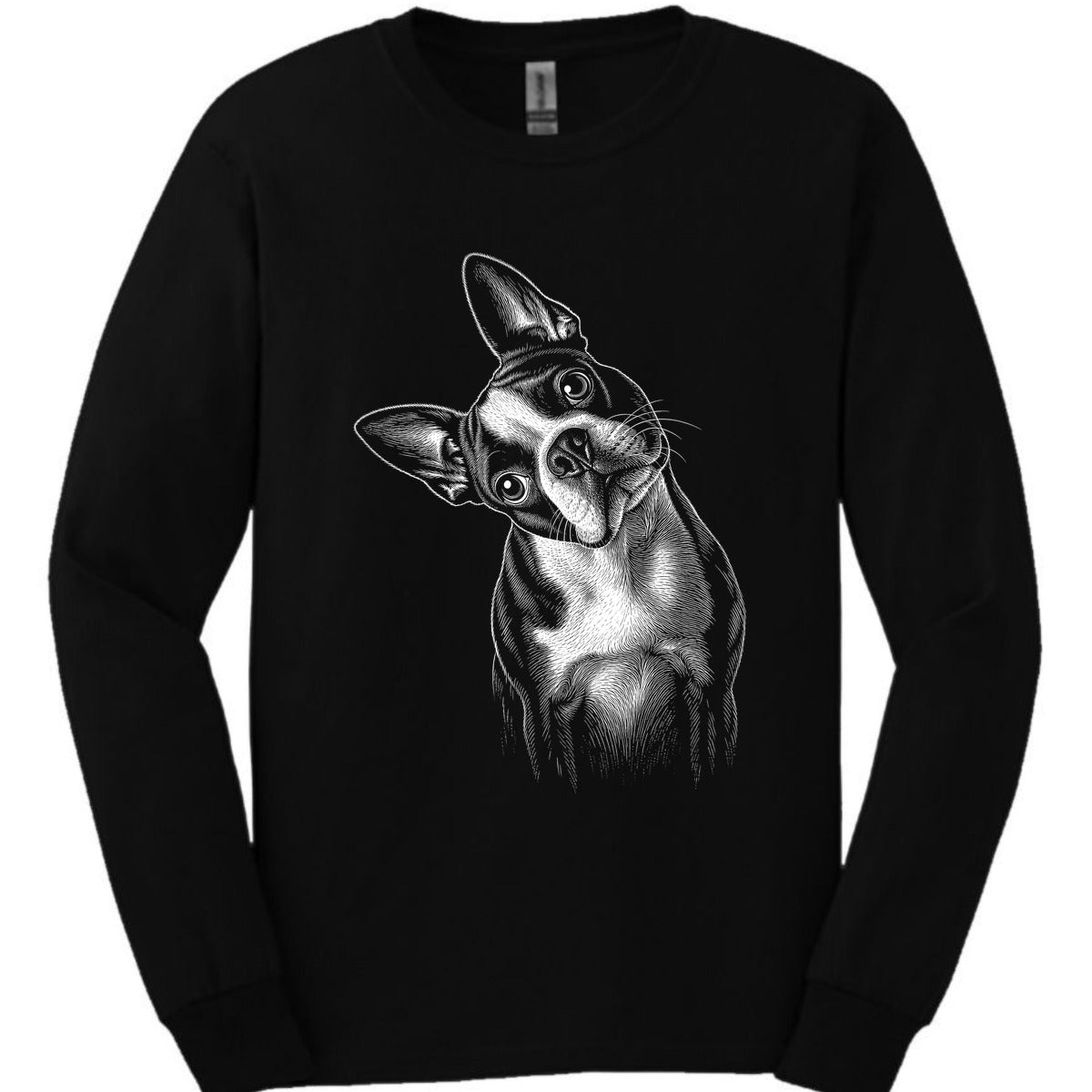 Boston Terrier Tilted Dog Long Sleeve Shirt Gift For Dog Lover