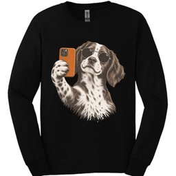 Brittany Spaniel Selfie Dog Long Sleeve Shirt Gift For Dog Lover