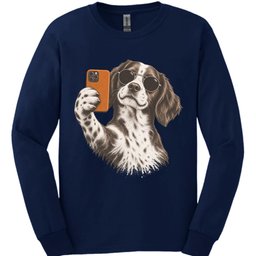 Brittany Spaniel Selfie Dog Long Sleeve Shirt Gift For Dog Lover