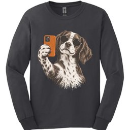 Brittany Spaniel Selfie Dog Long Sleeve Shirt Gift For Dog Lover