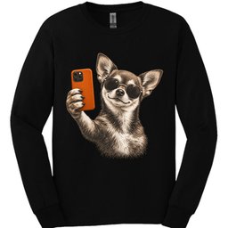 Chihuahua Selfie Dog Long Sleeve Shirt Gift For Dog Lover
