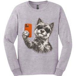 Cairns Terrier Selfie Dog Long Sleeve Shirt Gift For Dog Lover