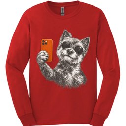 Cairns Terrier Selfie Dog Long Sleeve Shirt Gift For Dog Lover
