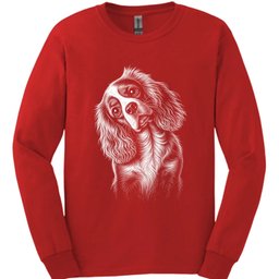 Cavalier King Charles Spaniel Tilted Dog Long Sleeve Shirt Gift For Dog Lover