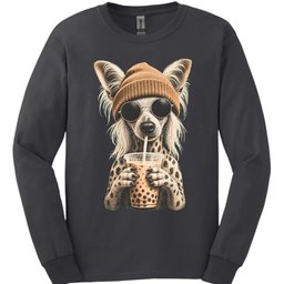 Chinese Crested Hipster Dog Long Sleeve Shirt Gift For Dog Lover