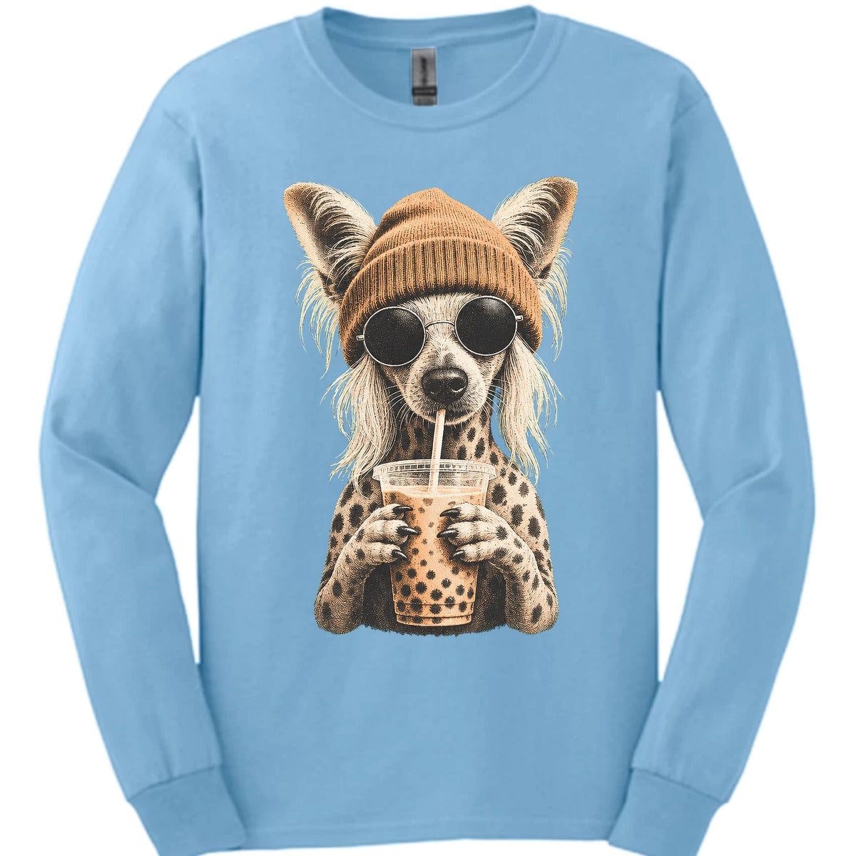 Chinese Crested Hipster Dog Long Sleeve Shirt Gift For Dog Lover