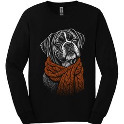 Boxer Winter Dog Long Sleeve Shirt Gift For Dog Lover