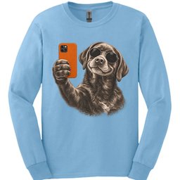 Chocolate Labrador Selfie Dog Long Sleeve Shirt Gift For Dog Lover