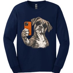 Boxer Selfie Dog Long Sleeve Shirt Gift For Dog Lover