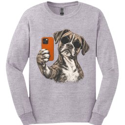 Boxer Selfie Dog Long Sleeve Shirt Gift For Dog Lover