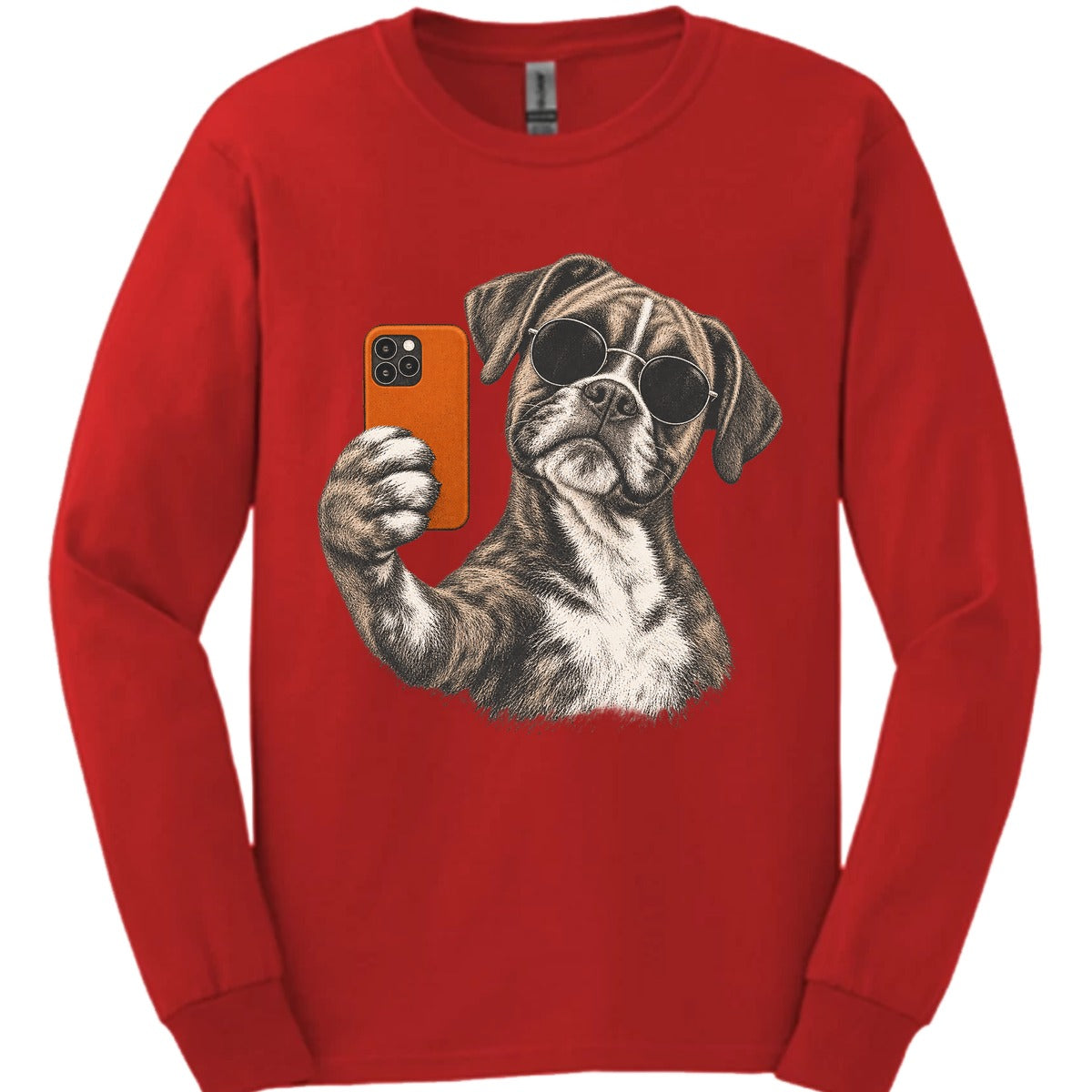 Boxer Selfie Dog Long Sleeve Shirt Gift For Dog Lover
